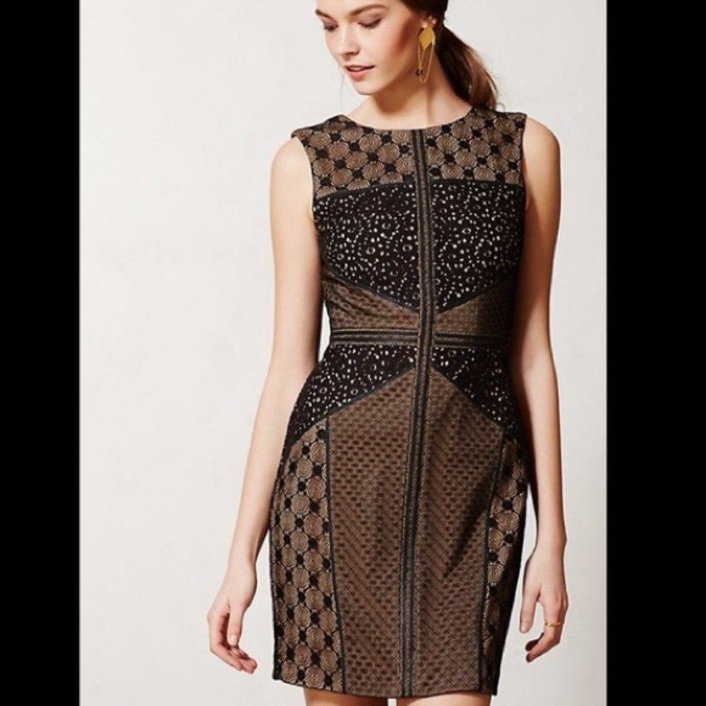 Anthropologie Heartloom Lace Topography Sheath